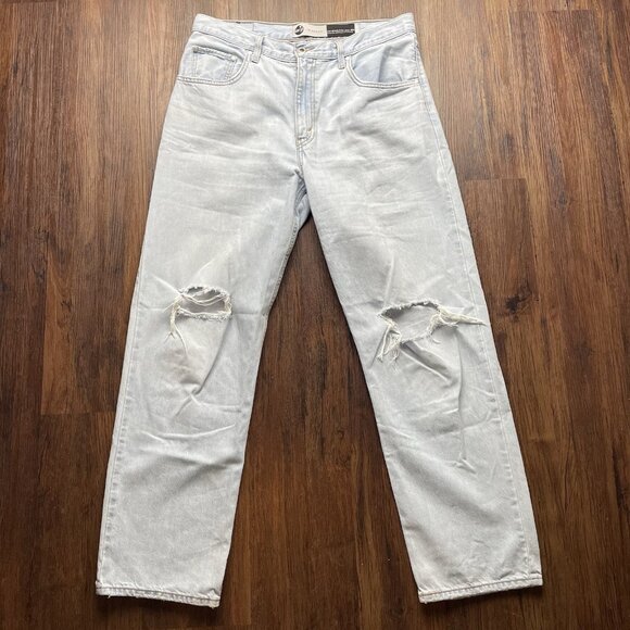 Levis Silvertab Jeans Womens 31 Blue '94 Baggy Light Wash Ripped Skater Denim - Picture 1 of 11